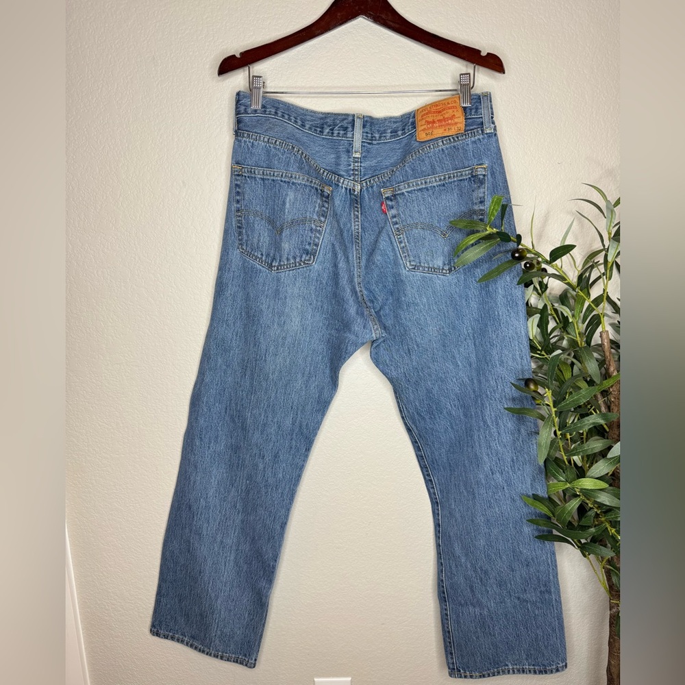 Levi's 501 Original Fit Men's‎ Jeans W36 L32 Blue Straight Leg Button Fly Denim